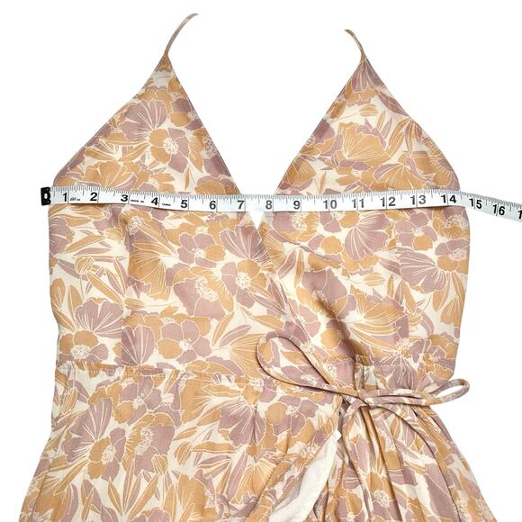 ASTR The Label | Women | Marcela Floral Halter Neck Backless Wrap Dress | Medium - Picture 5 of 10